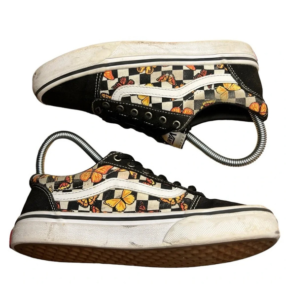 Vans® Ward Checkerboard Butterfly Low Top Lace-up Shoes/Sneakers - Missy‎ Size 3 - Picture 3 of 11